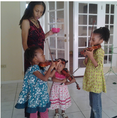 Dr. Lisa Walker teaching her daughters